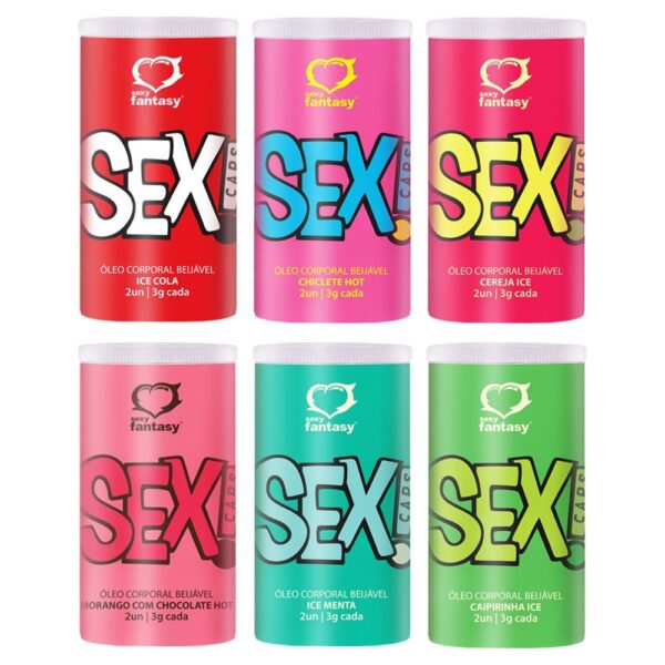 Bolinha Beijável SEX CAPS 2 UND Morango c/ Chocolate Hot - Sexy Fantasy