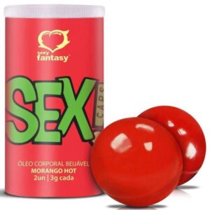 Bolinha Beijável SEX CAPS 2 UND Morango Hot - Sexy Fantasy