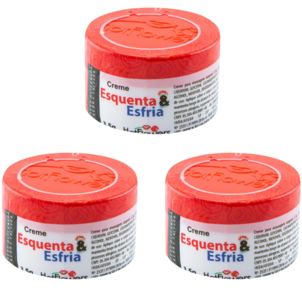 Kit 03 Cremes Esquenta e Esfria Creme Funcional 3,5 HotFlowers - Sexshop