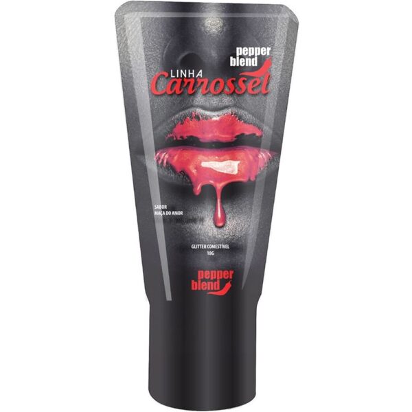 Gel Comestível Maça do Amor Carrossel Glitter 18G Pepper Blend