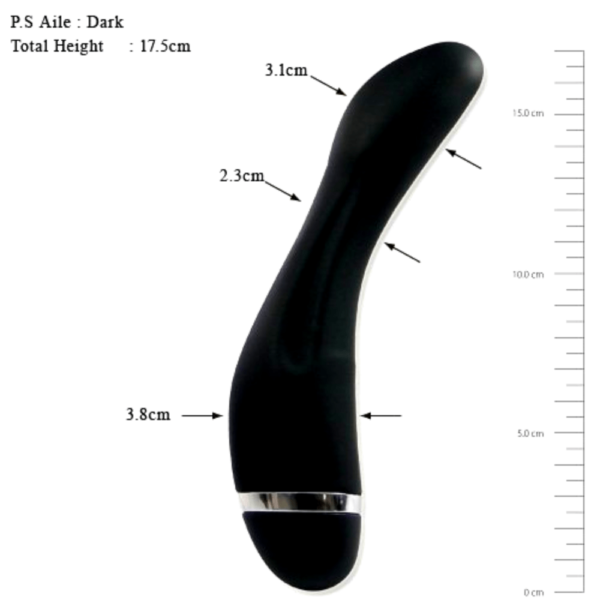 Vibrador Curvo Ponto G Aile - Liso em Silicone ABS - Sex shop