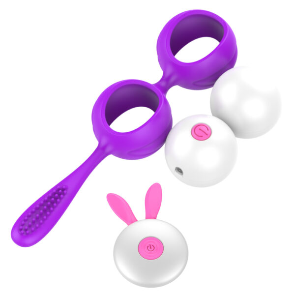 Bolas para Pompoarismo E estimulador de Clitoris com 10 vibrações em silicone