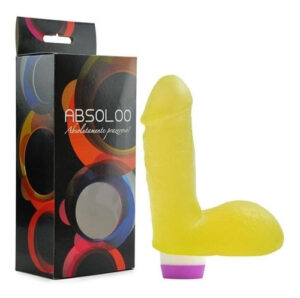 Pênis Realístico Amarelo Com Vibrador 13 Cm Com Diâmetro Grosso