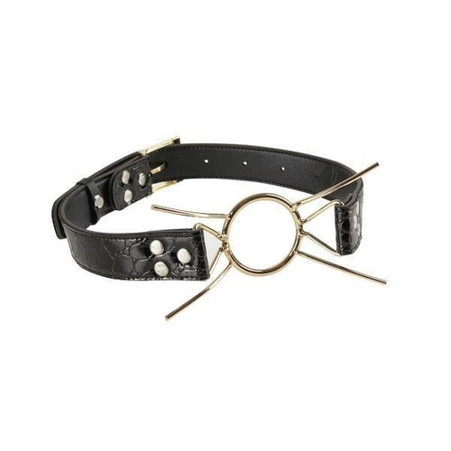 Mordaça Vazada Com Acabamento Dourado - Deluxe Spider