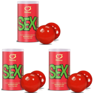 kit 3 Bolinhas Beijáveis SEX CAPS 2 UND Morango Hot - Sexy Fantasy
