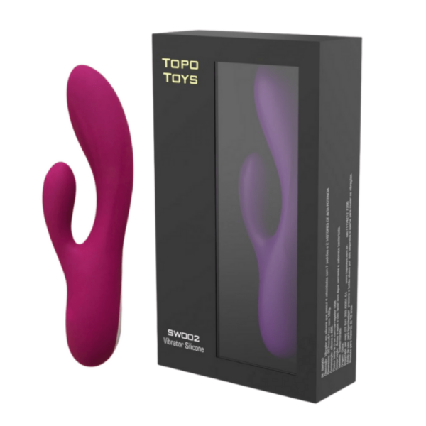 Vibrador Ponto G Full com estimulador de clitóris em Silicone - TOPO TOYS Sex shop