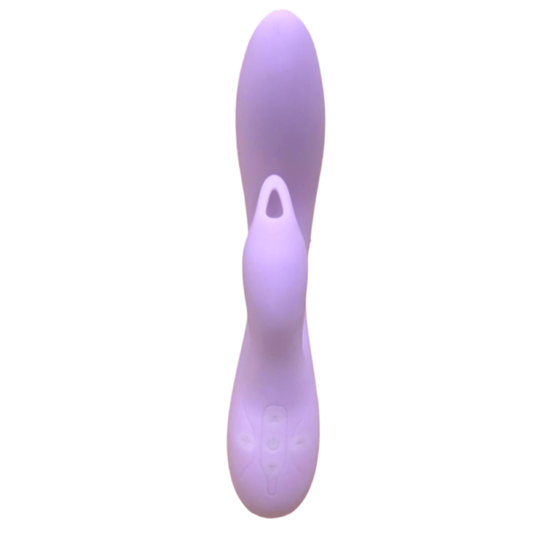 Vibrador com estimulador de clitóris em Silicone ABS - TOPO TOYS - Sex shop