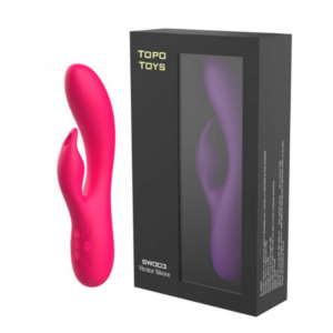 Vibrador com estimulador de clitóris em Silicone ABS - TOPO TOYS - Sex shop