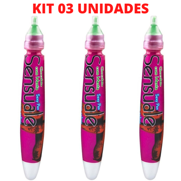 Kit 03 Caneta Comestível Chocomenta Sexy Pen 20g Sensuale