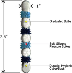 Plug Anal E Vagina Vidro Com Saliências Silicone Taffy