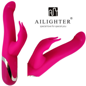 Vibrador Elena duplo com estimulador motorizado - AILIGHTER - Sex shop