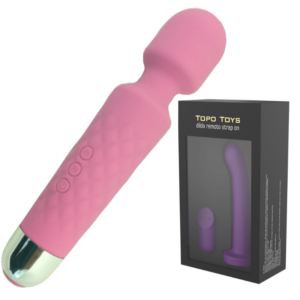 Vibrador Varinha Massageadora com 20 velocidades em silicone - TOPO TOYS - Sex shop