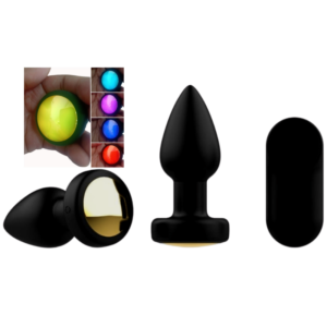 Plug Anal Vibrador com Luzes e Controle Remoto - TOPO TOYS - Sex shop