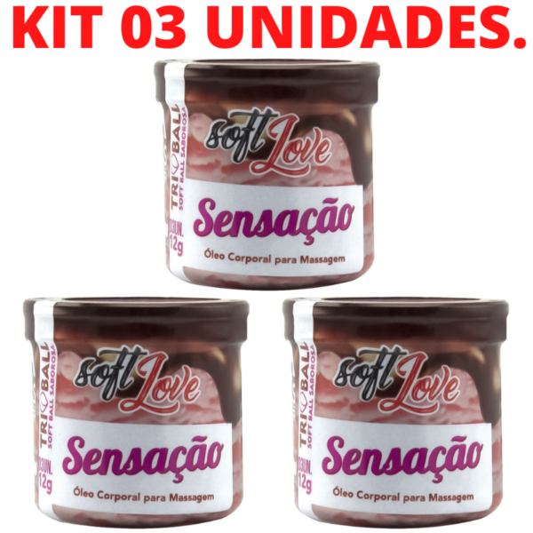 Kit 03 Unidades Bolinha Explosiva Triball Beijável Sensação 03 Unidades - Sexshop