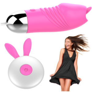 Vibrador Lingua com Controle remoto com 10 vibrações em silicone