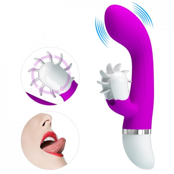 Vibrador com Ponto G com 10 Vibrações e Estimulador de Clitóris com 3 funções - Sheila - Pretty Love - Sexshop