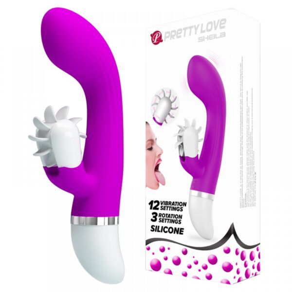 Vibrador com Ponto G com 10 Vibrações e Estimulador de Clitóris com 3 funções - Sheila - Pretty Love - Sexshop