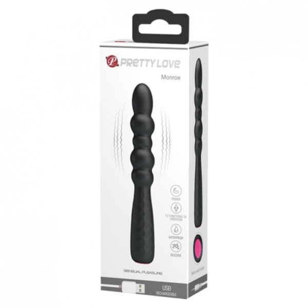 Vibrador em silicone cirúrgico com vértebra e ABS com 12 Vibrações - Pretty Love Monroe - Sexshop