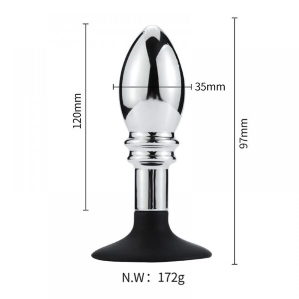 Plug anal Em metal em formato de cone - 10x3,5 - Sexshop