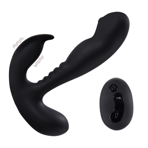 Estimulador de Próstata com controle remoto feito em silicone cirúrgico com 2 motores - Sexshop