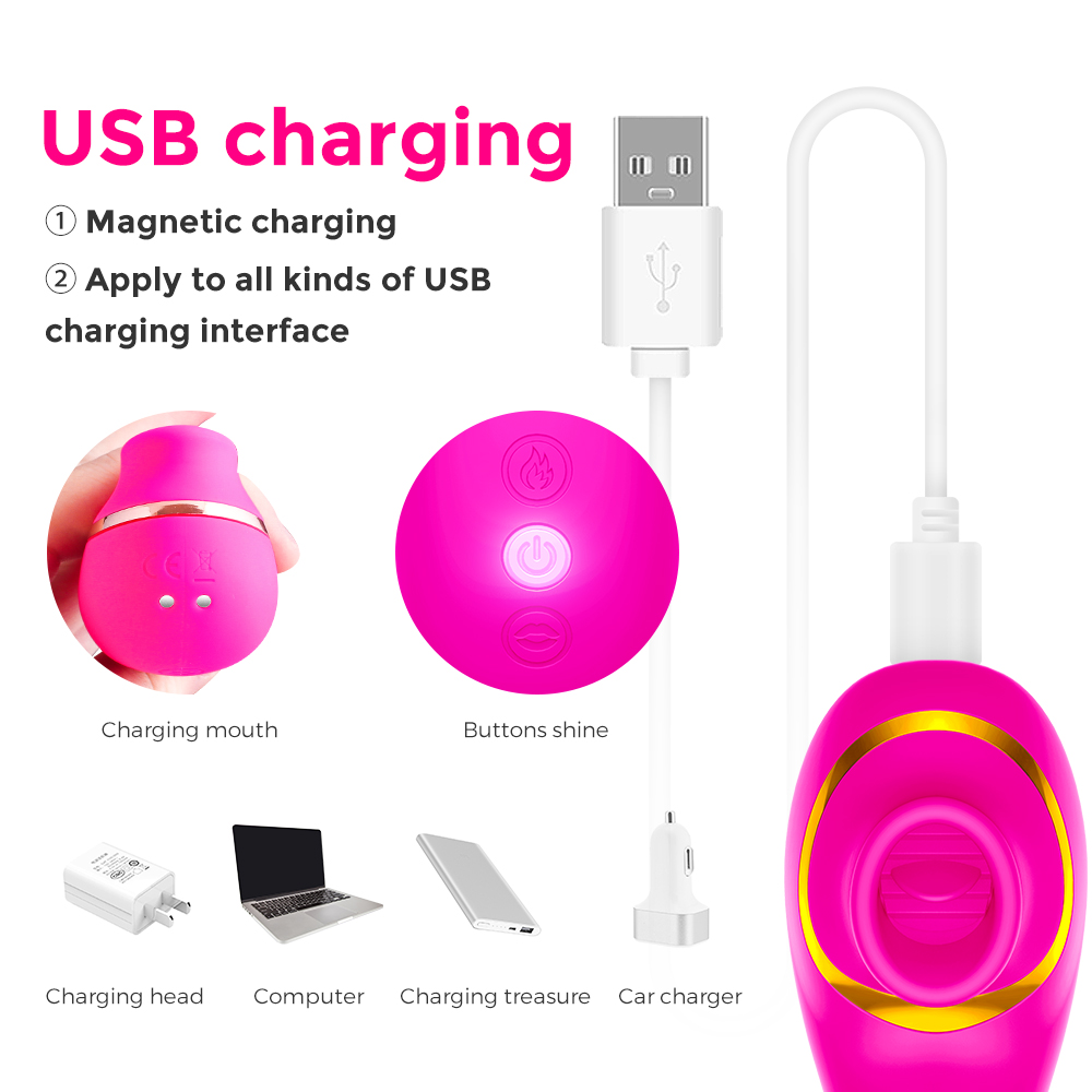 Estimulador com Vibração na Ponta e Estimulador Clitoriano com Movimento de Língua - Sexshop