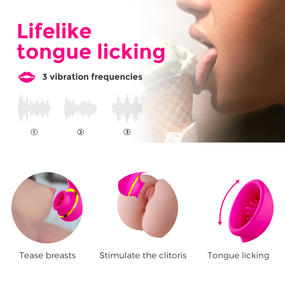 Estimulador com Vibração na Ponta e Estimulador Clitoriano com Movimento de Língua - Sexshop