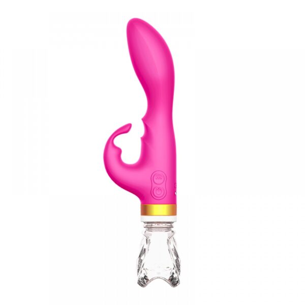 Vibrador Ponto G e Dupla Estimulação Recarregável em Puro Silicone - Sexshop