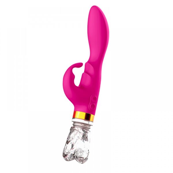 Vibrador Ponto G e Dupla Estimulação Recarregável em Puro Silicone - Sexshop