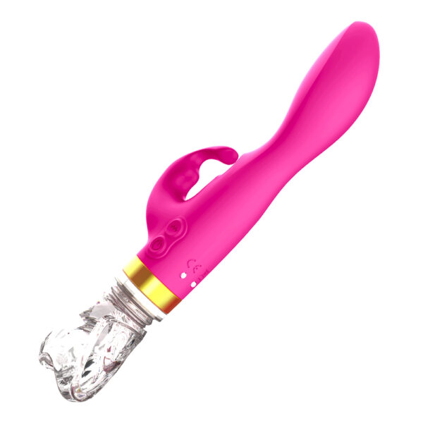 Vibrador Ponto G e Dupla Estimulação Recarregável em Puro Silicone - Sexshop