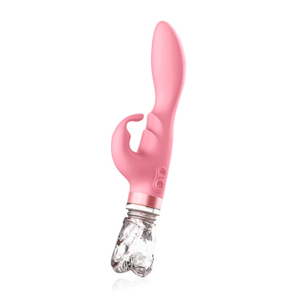 Vibrador Ponto G e Dupla Estimulação Recarregável em Puro Silicone - Sexshop