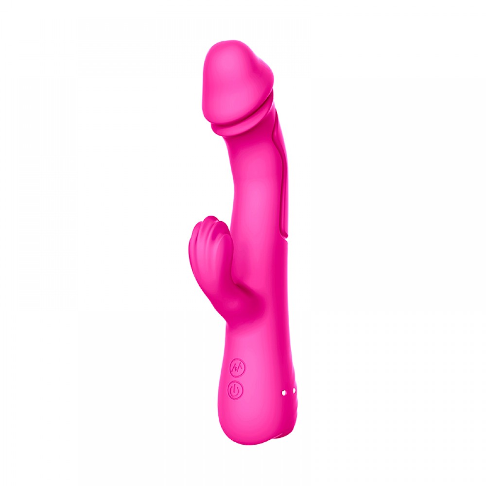 Vibrador Ponto G Formato Pênis com dupla estimulação Recarregável em Puro Silicone - Sexshop