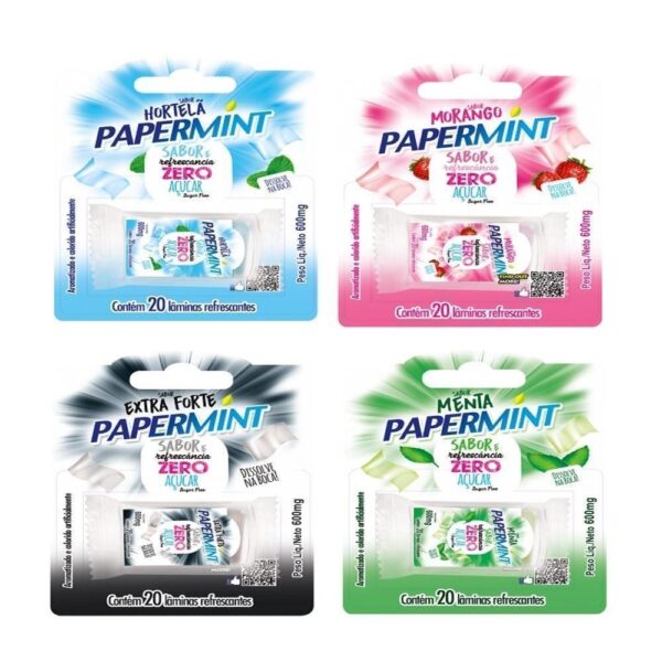 KIT 03 Lâmina Paper Mint Sabor Morango Danilla - Sexo Oral Refrescante