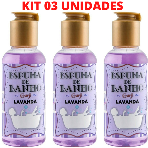 KIT 03 Espuma de Banho Aromática 120 ML Lavanda - GARJI