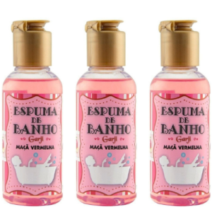 KIT 03 Espuma de Banho Aromática 120 ML Maçã Vermelha- GARJI