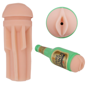 Masturbador Garrafa Formato Vagina com Canal Interno Texturizado - PURE BLONDE