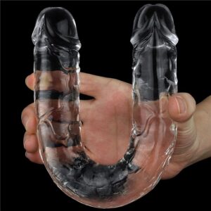 Pênis Duplo Dildo Transparente - Flawless Clear Double dildo 12 - Lovetoy