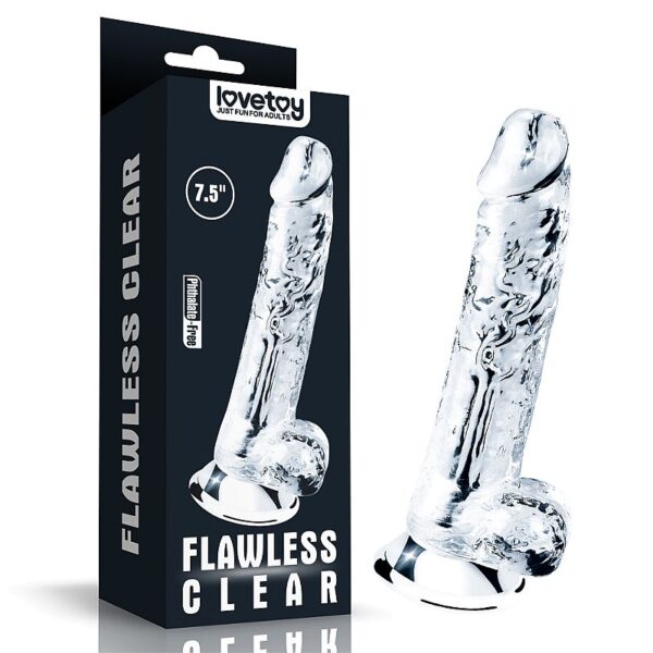 Pênis Realista Silicone Transparente - Clear Dildo 7.5 - Lovetoy