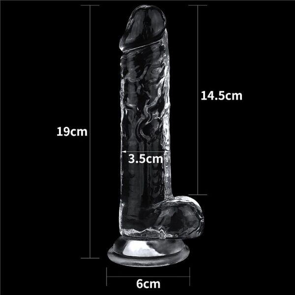 Pênis Realista Silicone Transparente - Clear Dildo 7.5 - Lovetoy