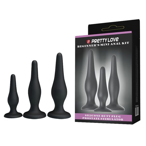 Kit com 3 Plug Anal Em Silicone - Pretty Love