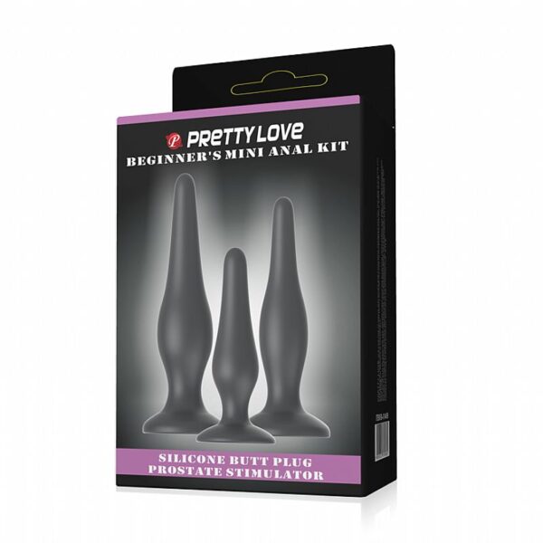 Kit com 3 Plug Anal Em Silicone - Pretty Love