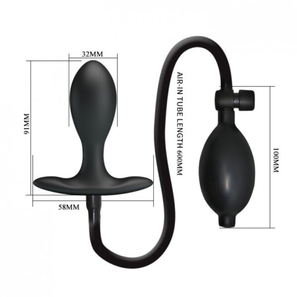 Plug anal inflável com esfera interna em metal para estimular com a movimentação - Image 2