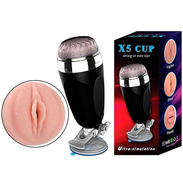 Masturbador Lanterna Com Ventosa Vagina em Cyberskin X5 Cup