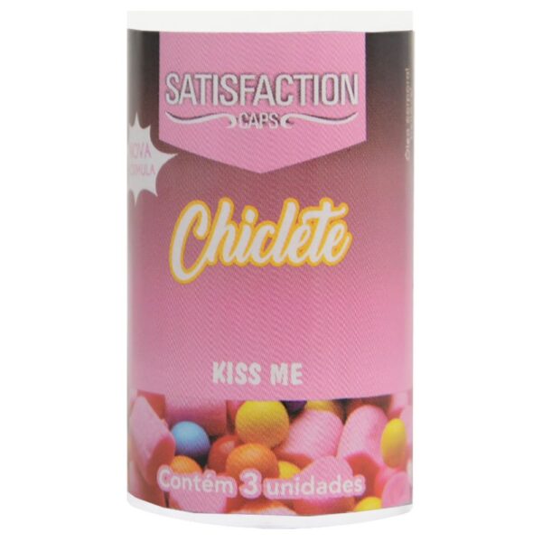 Bolinha Beijável Chiclete Kiss Me 03 Unidades Satisfaction