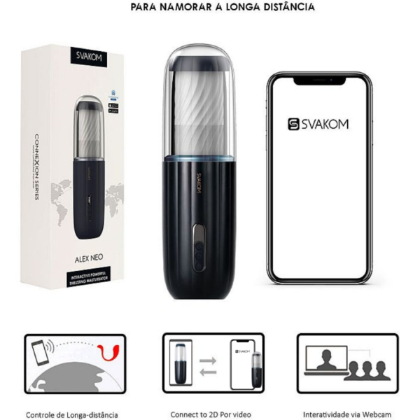 Masturbador Lanterna Controlado a Longa Distancia - ALEX NEO - SVAKOM APP - Sex shop