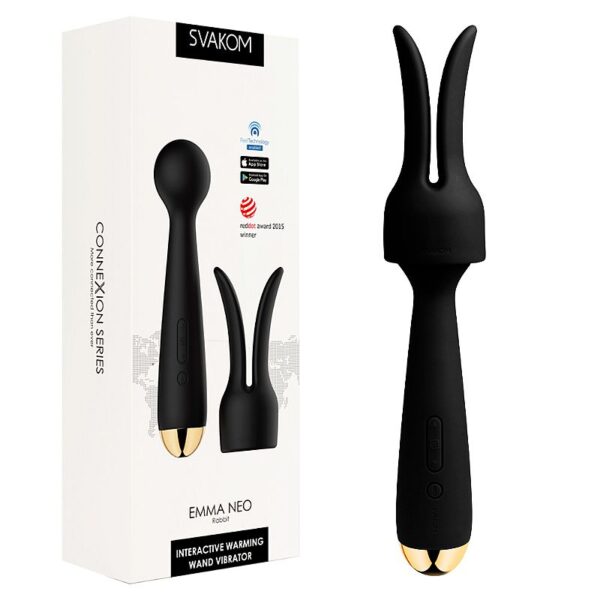 Vibrador duplo Longa Distancia Puro Silicone - EMMA NEO - SVAKOM APP - Sex shop