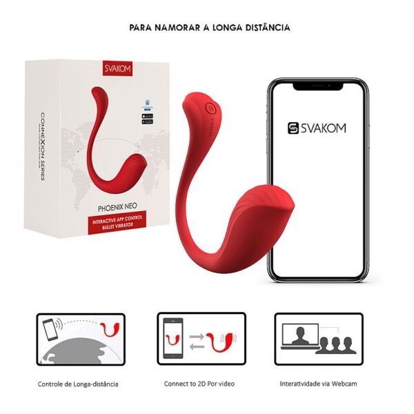 Vibrador para Casal Longa Distancia Bullet - PHOENIX NEO - SVAKOM APP - Sex shop