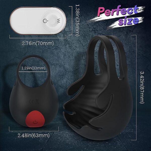 Anel Peniano com Massageador de Escroto - Recarregável - Nest-RCT - Sex shop - Image 6