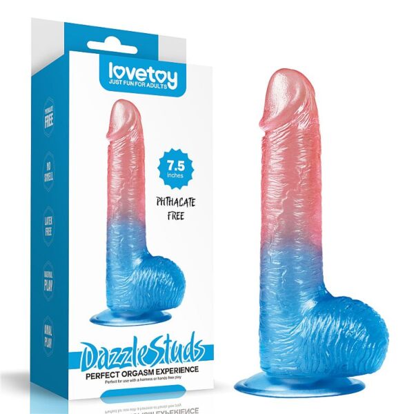 Pênis com Escroto Realístico - Dazzle Studs I - Lovetoy 7.5 - Sex shop
