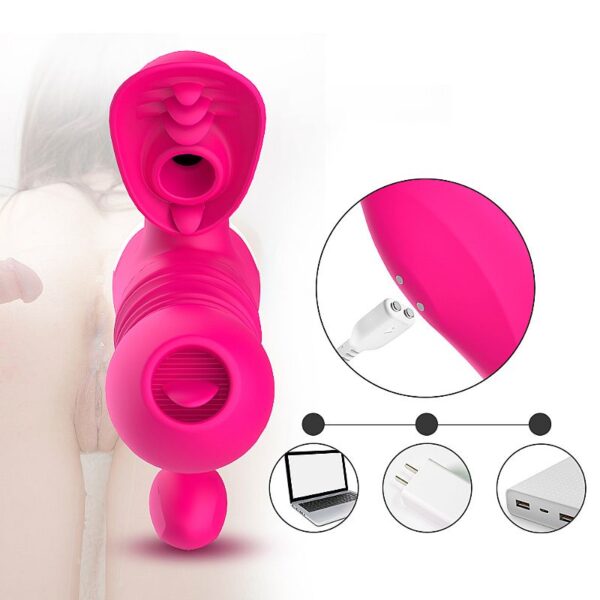 Vibrador Triplo Completo - Ponto G, Anal e Clitoris com Vai e Vem - Dibe Sex shop - Image 10