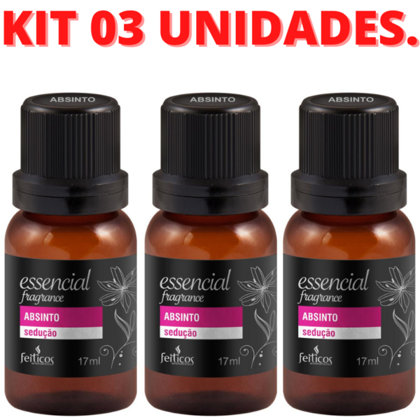 KIT 03 UNIDADES Essencial Fragance Encatadores 17ml ABSINTO – Sex shop - Image 2